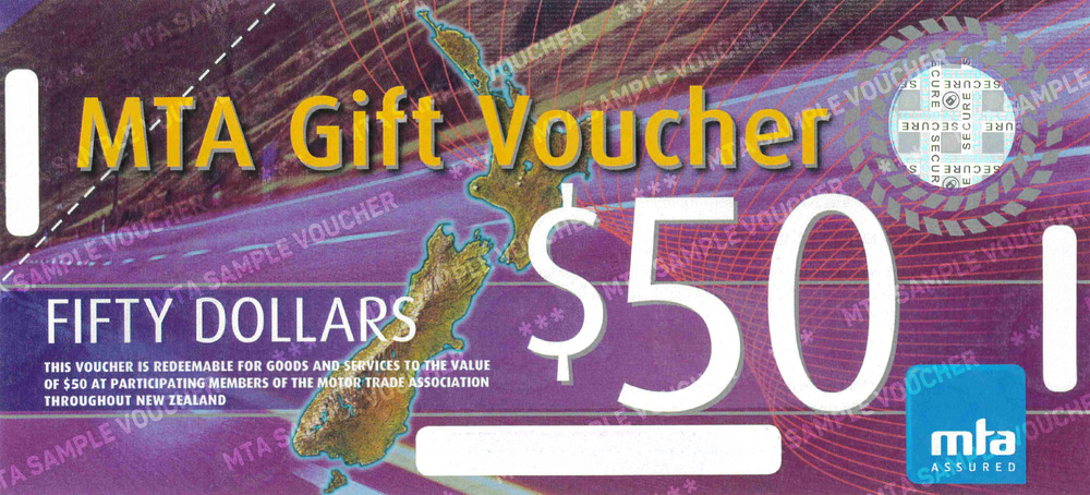MTA $50 Gift Voucher (Each)